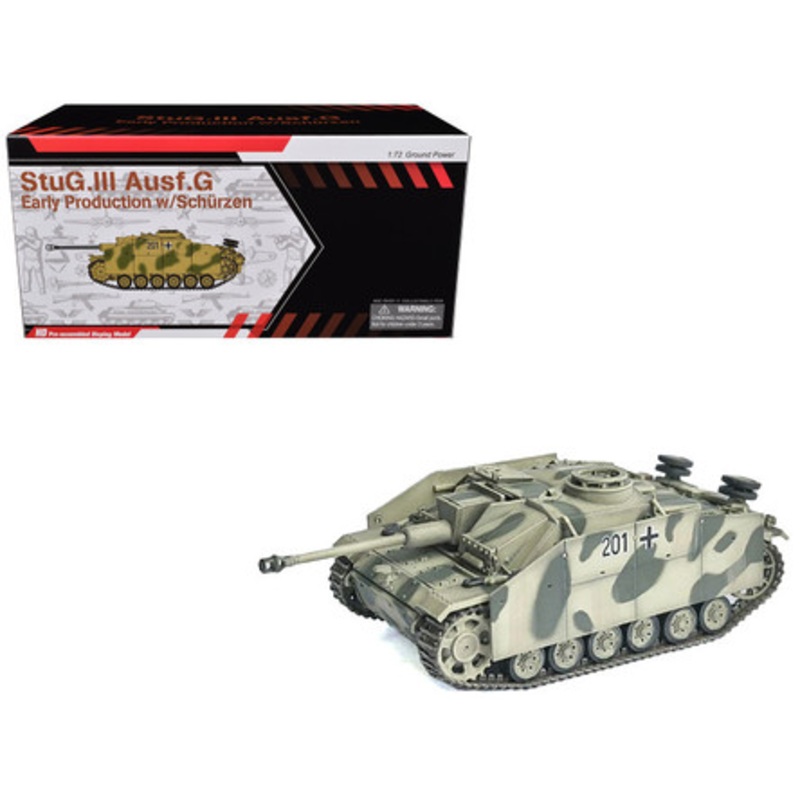 Germany StuG.III Ausf.G Early Production Tank with Schurzen #201 "StuG Brigade 242 Italy" (1943) "NEO Dragon Armor" Series 1/72 Plastic Model by Dragon Models