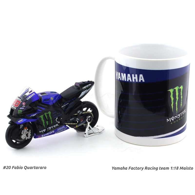 Yamaha Factory Racing Team & Coffee Mug set 1:18 Maisto Scale Model bike collectible