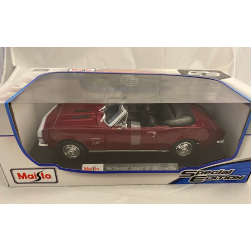 1/18 Maisto 1967 Chevrolet Chevy Camaro SS 396 Convertible (Red) Diecast Car Model