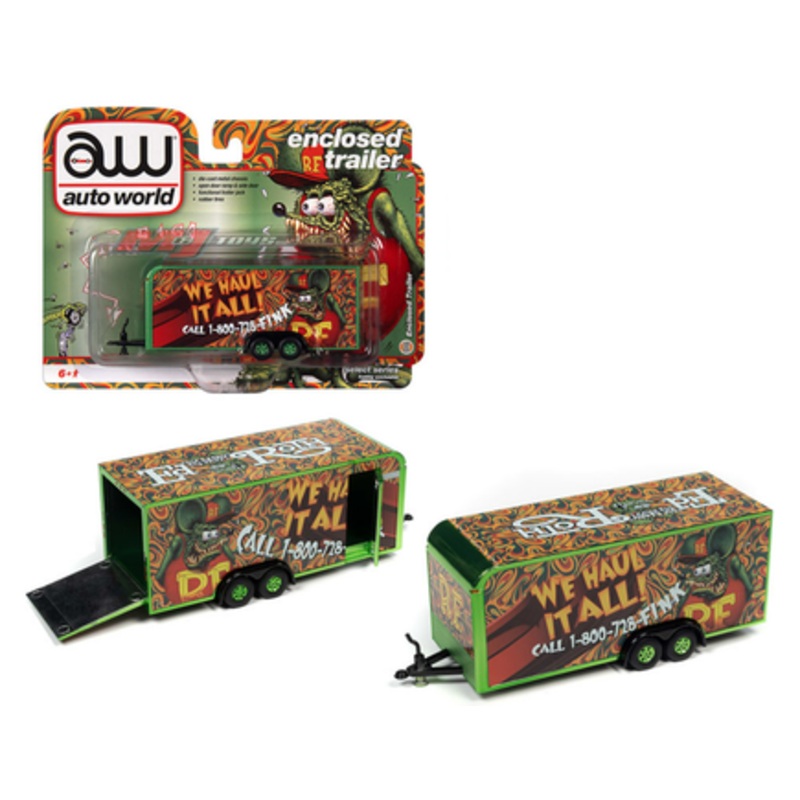 1/64 Auto World Enclosed Trailer Rat Fink Diecast Model