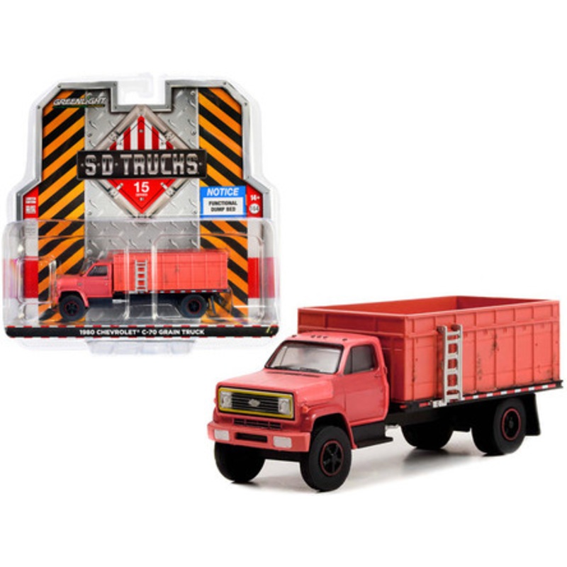 1980 Chevrolet C-70 Grain Truck Red (Weathered) "S.D. Trucks" Series 15 1/64 Diecast Model by Greenlight