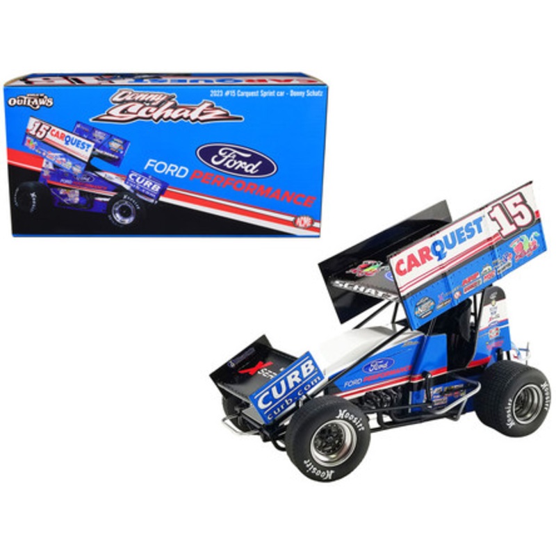 Winged Sprint Car #15 Donny Schatz "Carquest" Curb-Agajanian Racing "World of Outlaws" (2023) 1/18 Diecast Model Car by ACME