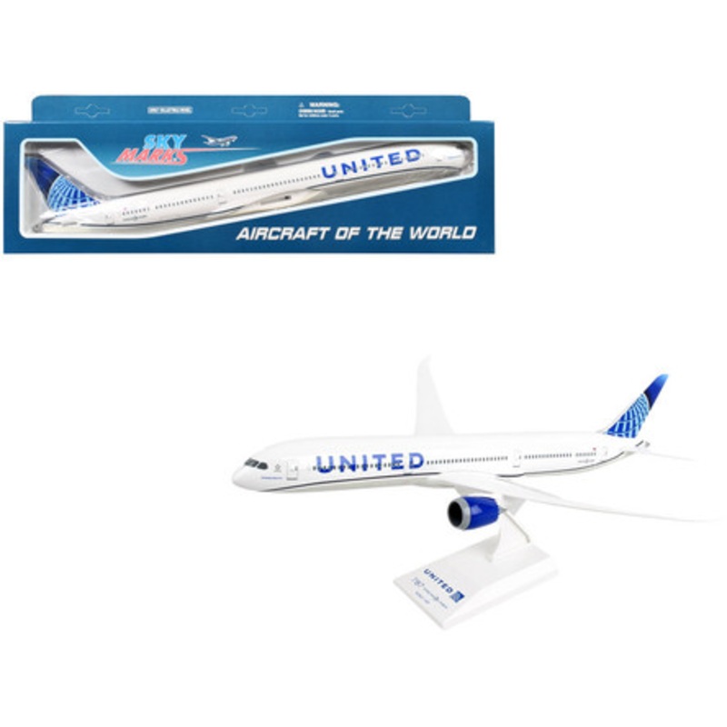 Boeing 787-10 Dreamliner Commercial Aircraft "United Airlines" (N12010) White with Blue Tail (Snap-Fit) 1/200 Plastic Model by Skymarks