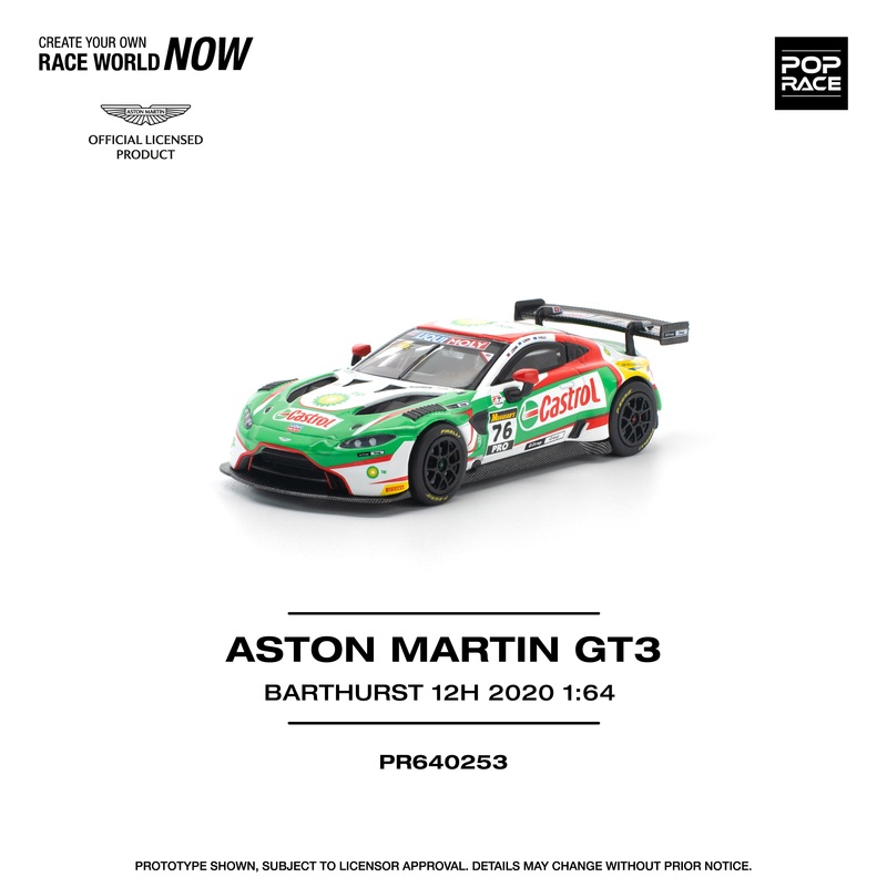 [Preorder] POPRACE 1:64 ASTON MARTIN VANTAGE GT3 BATHURST 12H 2020 PR640253