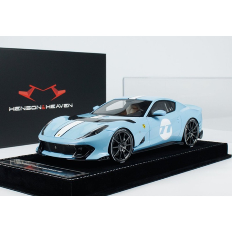 1/18 HH Model Ferrari 812 Competizione #77 (Bianco Azzurrato Blue) Car Model Limited 30 Pieces