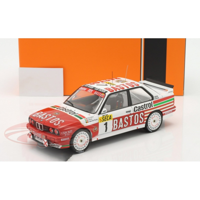 1/18 Ixo 1991 BMW M3 (E30) Sport Evo #1 24h Spa Bastos Castrol Team Emanuele Pirro, Roberto Ravaglia, Eric van de Poele Car Model