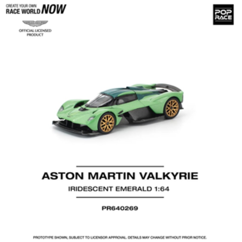 1/64 Poprace Aston Martin Valkrie Iridescent Emerald Green Diecast Car Model