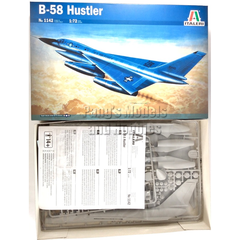 Convair B-58 Hustler Supersonic Strategic Bomber USAF 1/72 Scale Plastic Model Kit (Assembly Required) by Italeri