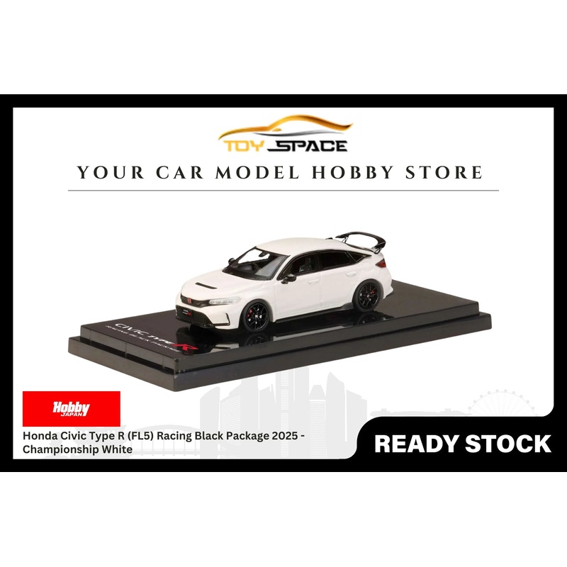 [HOBBY JAPAN] 1:64 Honda Civic Type R (FL5) Racing Black Package 2025 - Championship White