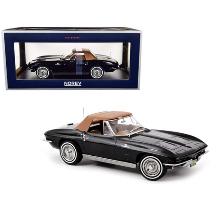 1/18 Norev 1963 Chevrolet Corvette Stingray Cabriolet (Black) Diecast Car Model