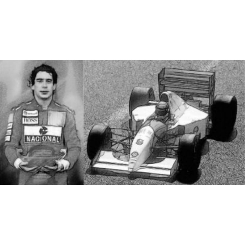 1/43 MINICHAMPS MCLAREN FORD MP4/8 - AYRTON SENNA - WINNER MONACO GP 1993/ W FIGURINE AND TROPHY - DIRTY VERSION Diecast Car Model