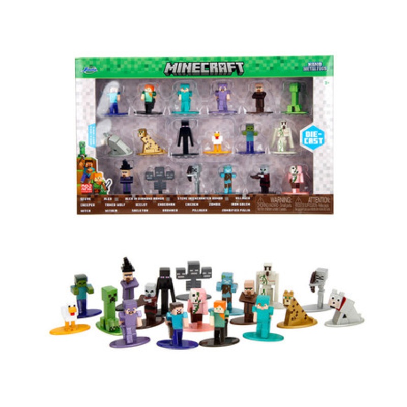 "Minecraft" Set of 18 Diecast Figures "Nano Metalfigs" Series Diecast Models by Jada