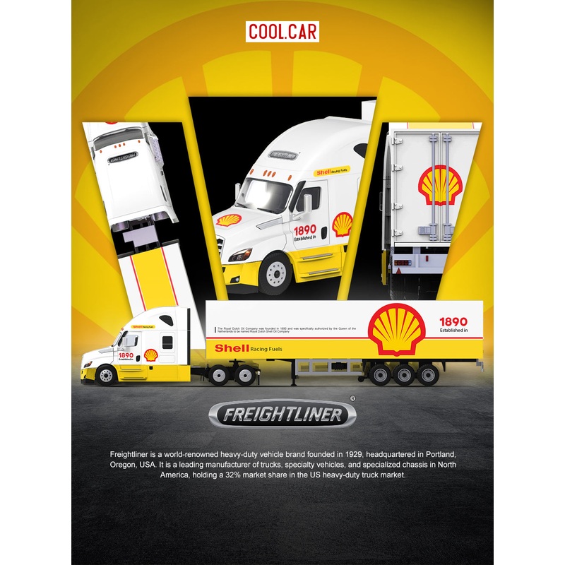 [Preorder] Cool Car 1:64 Shell Livery Freightliner Container Truck CC800112