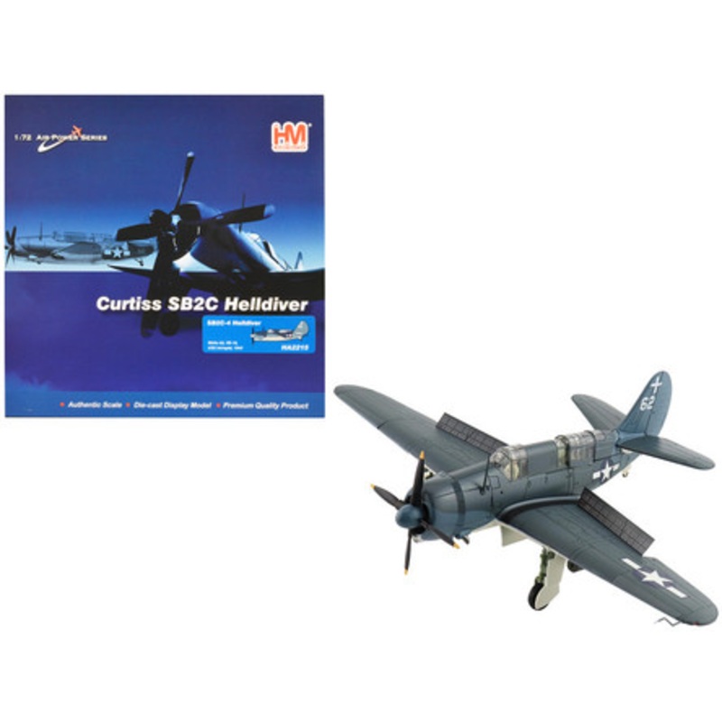 Curtiss SB2C-4 Helldiver Bomber Aircraft "VB-18 USS Intrepid" (1944) United States Navy "Air Power Series" 1/72 Diecast Model by Hobby Master