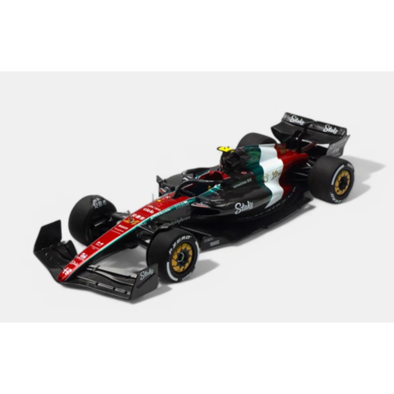 1/18 NZG 2023 Formula 1 Alfa Romeo C43 Italy GP #24 Zhou Guanyu Car Model