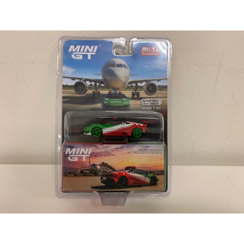 CHASE CAR 1/64 Mini GT 2020 Lamborghini Huracn EVO Bologna Airport Follow-Me Car Diecast Car Model