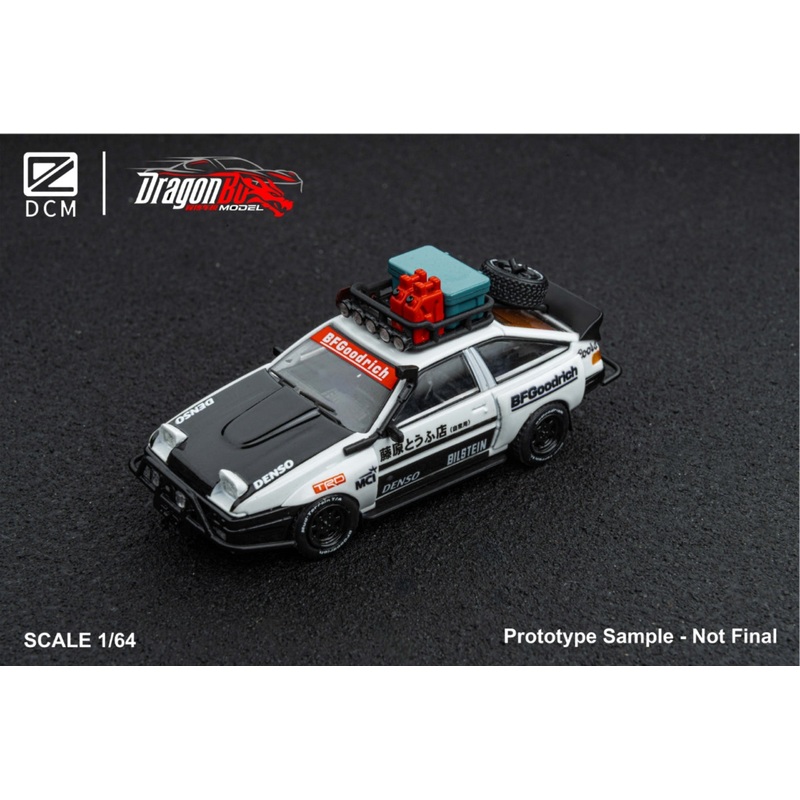 [Preorder] D.BoModel & DCM 1:64 Toyota AE86 Modified Doomsday Escape Bearing Wheel (2 Versions) White Fujiwara Tofu Shop
